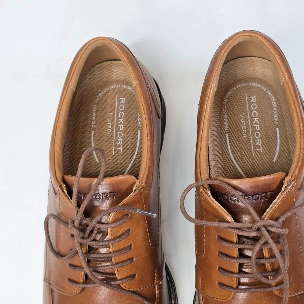 Rockport Floran Dress Shoes‎ Men's Size 13 Brown Leather Oxford Lace Up Classic